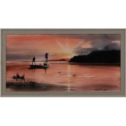 MWF1302 Millard Wells (Florida, late 20th/early 21st century) Fishermen at Sunse