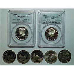 2 silver Kennedy proof PCGS69DCAM:1999S and 2000S