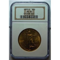 1909/8 $20 Gold  NGC60