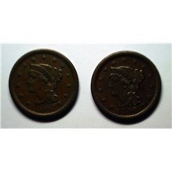 1852-56 large penny  NICE COLOR