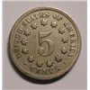 Image 2 : 1869 Shield nickel  XF