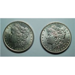 1899  Morgan silver $  BU but with reeded edge marks obverse