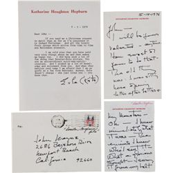 A Katharine Hepburn Group of Handwritten Letters, 1970s.... (Total: 1  )