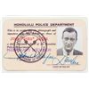 Image 1 : A Signed Honolulu Police Department 'Honorary Member' ID Card, Circa 1952. ... (Total: 1  )