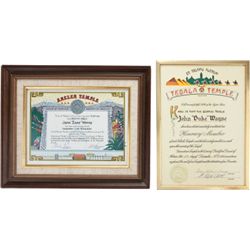 Two 'Shriners' Certificates, 1970.... (Total: 2 Items)