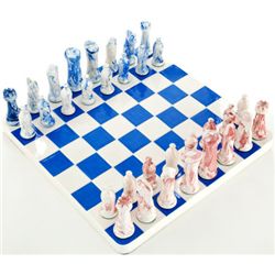 A Ceramic Chess Set, 1979.... (Total: 3 Items)