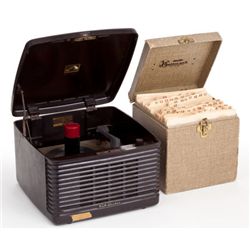 A Record Player and Record Case, 1950s.... (Total: 2 Items)