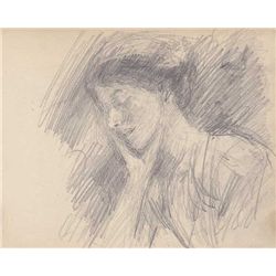 John Butler Yeats RHA (1839-1922) - LADY DOZING