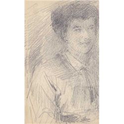 John Butler Yeats RHA (1839-1922) - PORTRAIT OF A LADY WEARING A BLOUSE