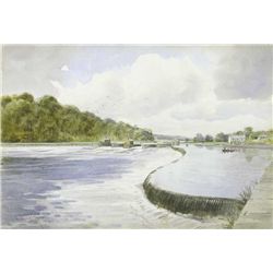 Joseph William Carey RUA (1859-1937) - THE SALMON LEAP, COLERAINE, 1926