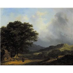 James Arthur O'Connor (1792-1841) - RURAL LANDSCAPE WITH A FIGURE ON THE ROADWAY, 1840