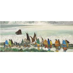 Markey Robinson (1918-1999) - SHAWLIES AND FISHING BOATS