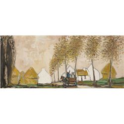 Markey Robinson (1918-1999) - DELIVERING THE MILK