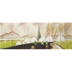 Markey Robinson (1918-1999) - GATHERING POTATOS