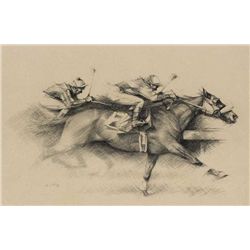 Peter Curling (b.1955) - GOING TO THE WIRE, c.1995