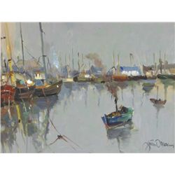 Liam Treacy (1934-2004) - BLUE MORNING, ARKLOW HARBOUR