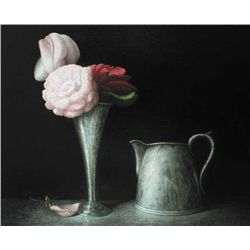 Stuart Morle (b.1960) - STILL LIFE WITH FLOWERS AND A WASP, 2011