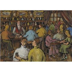 Gladys Maccabe HRUA ROI FRSA (b.1918) - LUNCH IN DUBLIN