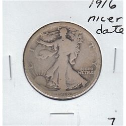 1916 WALKING LIBERTY HALF NICE DATE