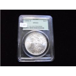 1885-O $1 MORGAN MS 63 PCGS OLD GREEN LABEL FLASHY