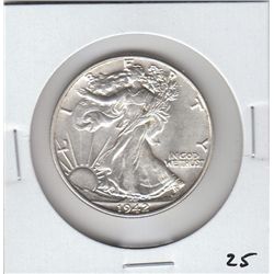 1942 FIERY MS65 WALKING LIBERTY HALF 50c