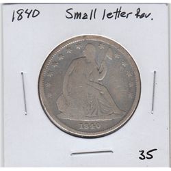 1840 SEATED HALF DOLLAR SILVER