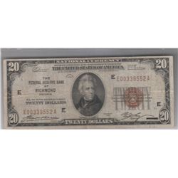 $20 RICHMOND FRBN 1929
