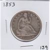 Image 1 : 1853 SEATED HALF DOLLAR 50c NICE APPEALING COIN