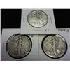 Image 1 : 1934,37-D & 43 WALKING LIBERTY HALF DOLLARS