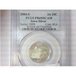 2004-S SILVER IOWA QUARTER PCGS PR69 DCAM