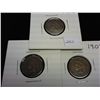 Image 1 : 1903,06 & 07 INDIAN HEAD CENT (ALL VERY FINE)