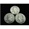 Image 1 : 3-1940'S WASHINGTON SILVER QUARTERS