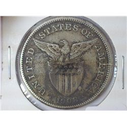 1908-S US/PHILIPINNES PESO SILVER .5144 OZ. ASW