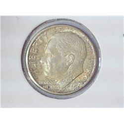1949-D ROOSEVELT DIME (UNC) (TONED)