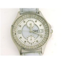 Burgi Women's Diamond Classic Stainless Steel GMT Date