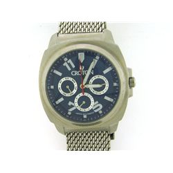 Croton Men's Quartz Multifunction Stainless Steel Mesh Bracelet Watch