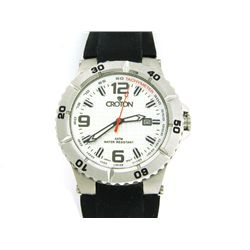 CROTON TACHYMETER BLACK RUBBER STRAP