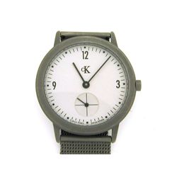 Calvin Klein Silver MeshBand White Dial Watch K3211-10