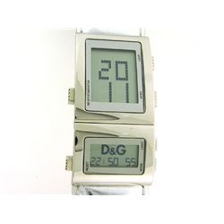 D&G DW0359 'Highlander' Digital Dial Silver Strap Watch
