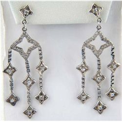David Yurman Silver Diamond Earrings