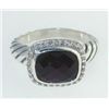 Image 3 : David Yurman Silver Garnet Diamond Ring