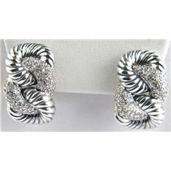 David Yurman Silver Diamond Earring
