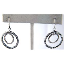 David Yurman Silver Diamond Earrings