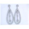 Image 1 : 14k White Gold Dangling Earrings with Diamonds