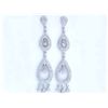 Image 1 : 14k White Gold Dangling Earrings with Diamonds