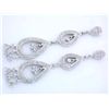 Image 3 : 14k White Gold Dangling Earrings with Diamonds