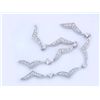 Image 1 : 14k White Gold Dangling Earrings with Diamonds