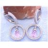 Image 2 : 14k Gold Earrings with Diamonds and Quartz