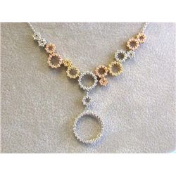 EFJ 18k Tri-color Diamond Necklace