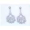 Image 1 : 14k White Gold Dangling Earrings with Diamonds